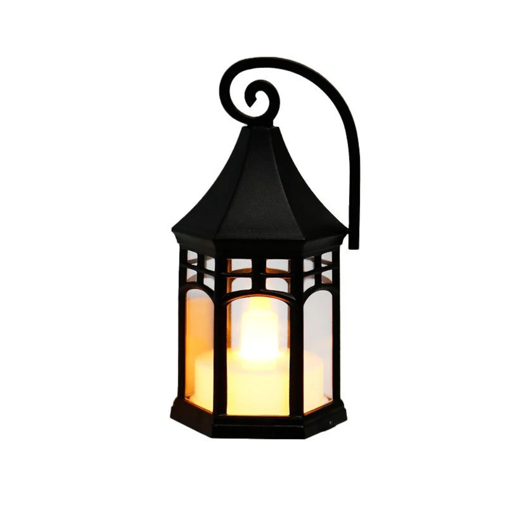 

1pc Ramadan Decoration Portable LED Candle Lamps Lanterns Outdoor Garden Desk Holiday Retro Night Light Decor Supplies Lamps