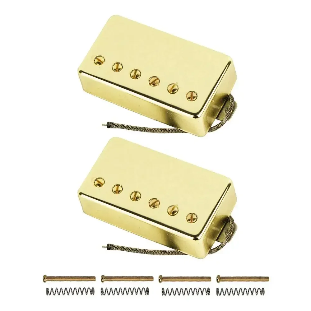 2 pçs alnico 5 captador guitarra humbucker captadores pescoço + ponte conjunto para peças de guitarra lp, opção cromo/ouro