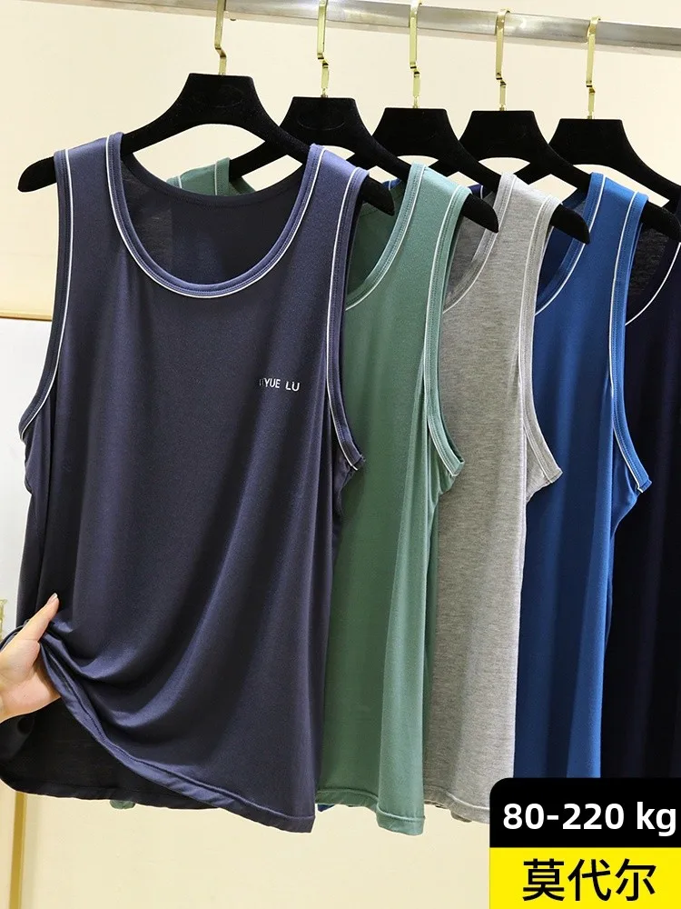 

Loose Modal Men's Tank Top Summer Svel Home Leisure Sport T-irt Large Size Spwear Outerwear Casual round Ne