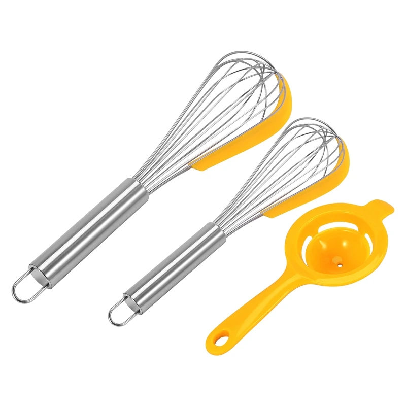 

Stainless Steel Balloon Wire Whisk With Silicone Spatula, Egg Whisk For Mixing Whisk, For Stirring / Cooking Baking