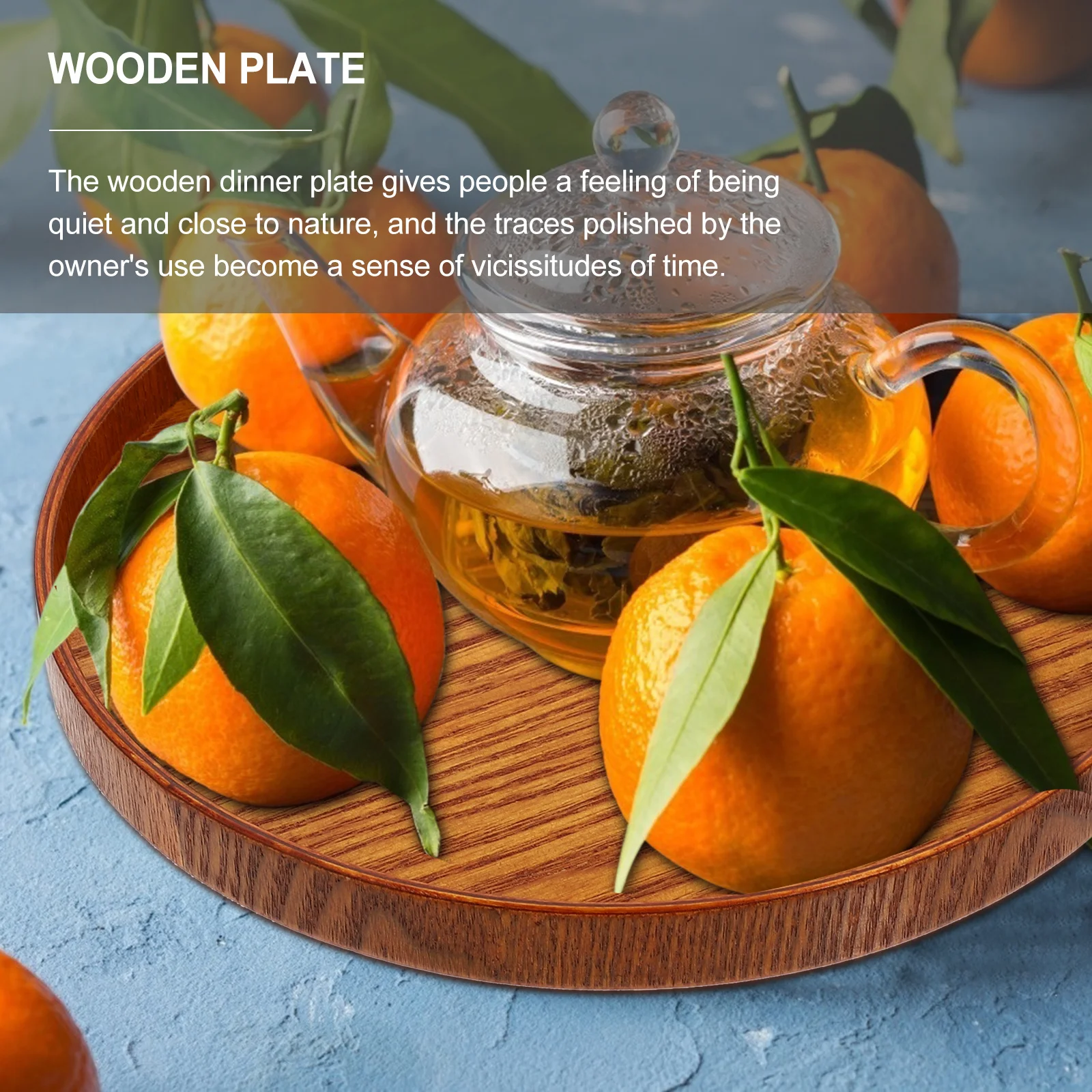 

Fruit Tray Natural Wood Serving Tray For Tea Sets Meals Fruits Snacks Desktop Storage Organizer Round Dinner Steak Pizza Bread