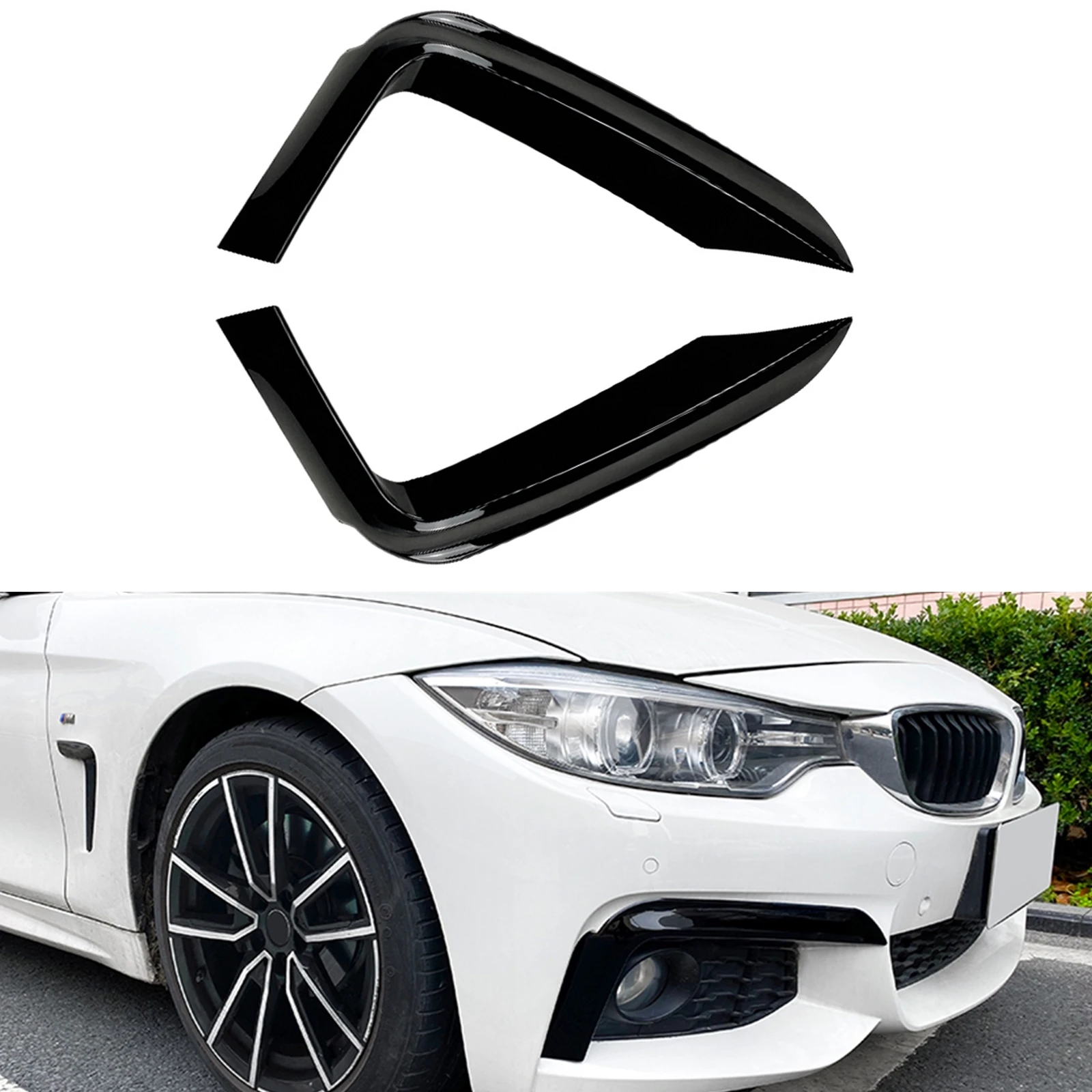 

Front Bumper Side Air Vent Fog Light Hood Splitter Cover Trim For BMW 4 Series F32 F33 F36 420i 428i 435i 440i M Sport 2014-2020