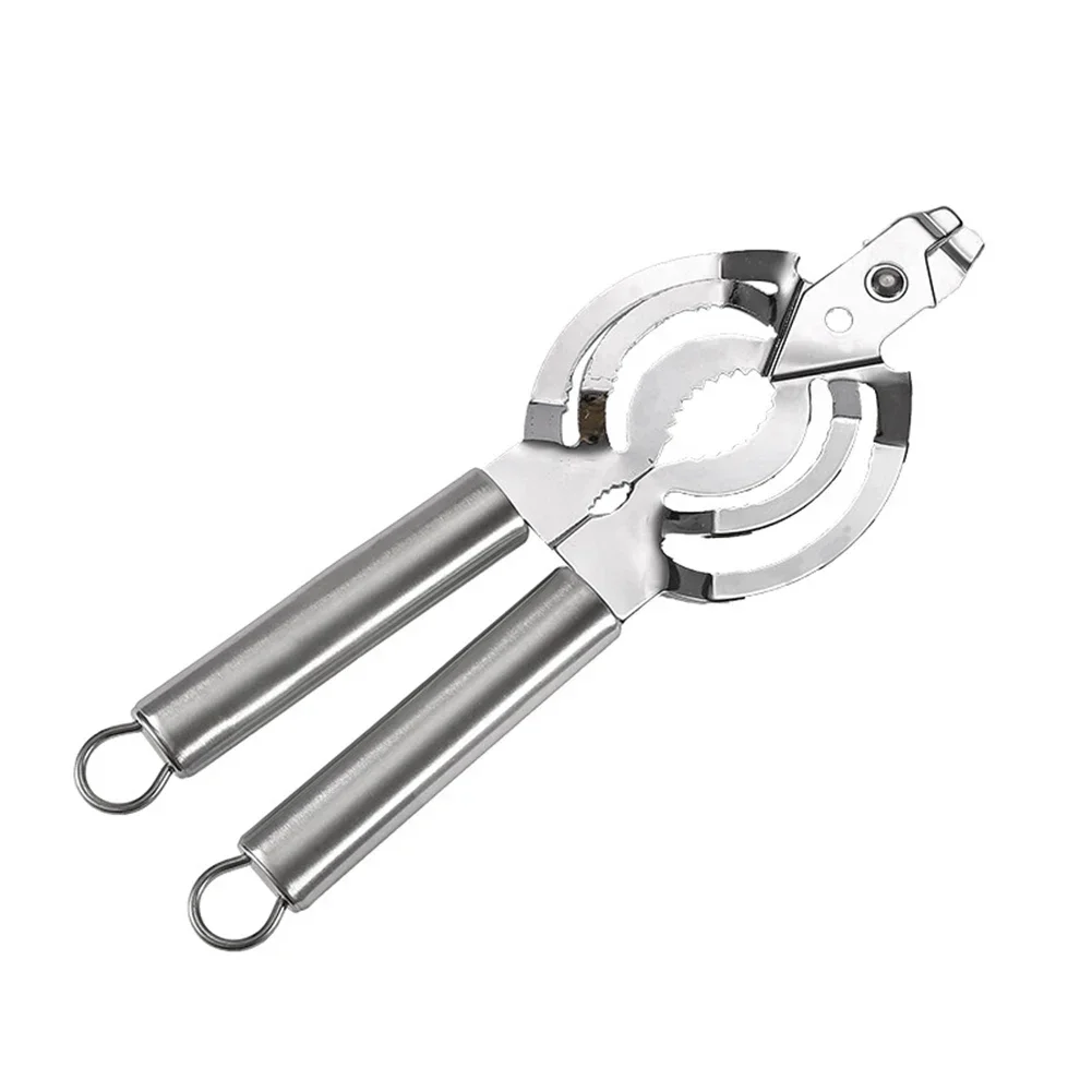 

Stainless Steel Bottle And Jar Lid Opener Ring Puller Oval Handle Multi Purpose Can Opener Bottle Lid Grip Wrench Bottle