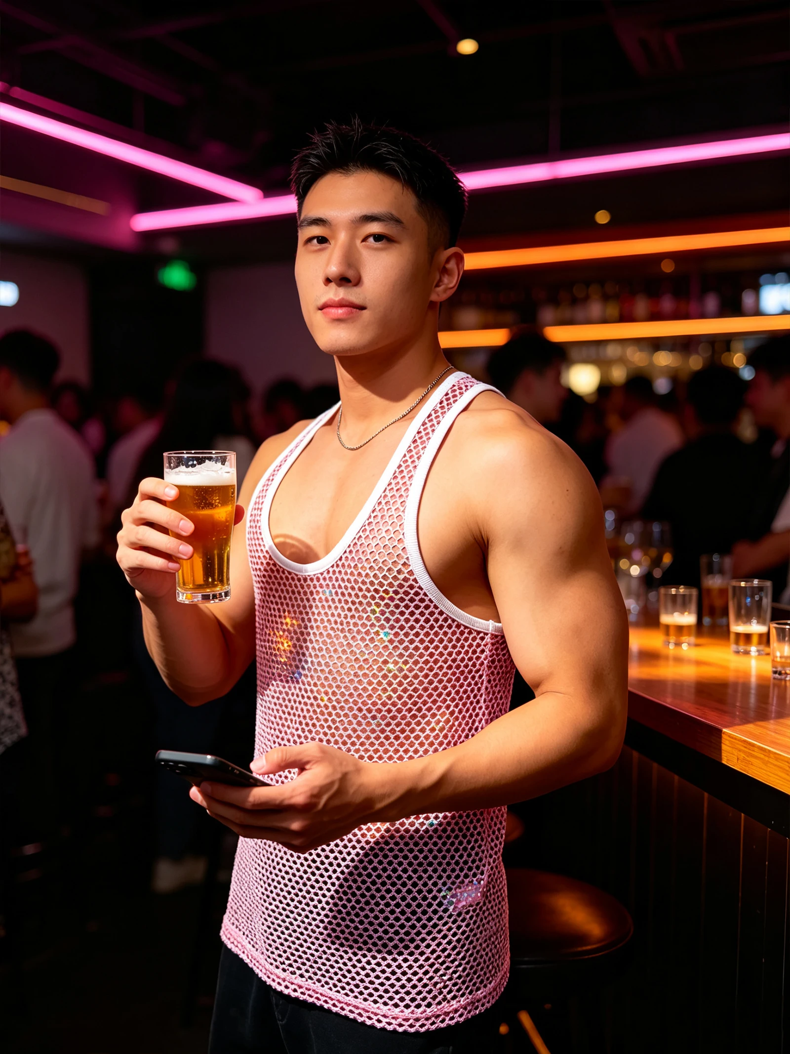 Mesh-Fischnetz-Tanktop für Herren, Racerback, ärmelloses Metallic-Shiny-Shirt für den Sommer, Sport-Muskelweste, transparent, für den Alltag, Partys und Streetwear – Detail 11