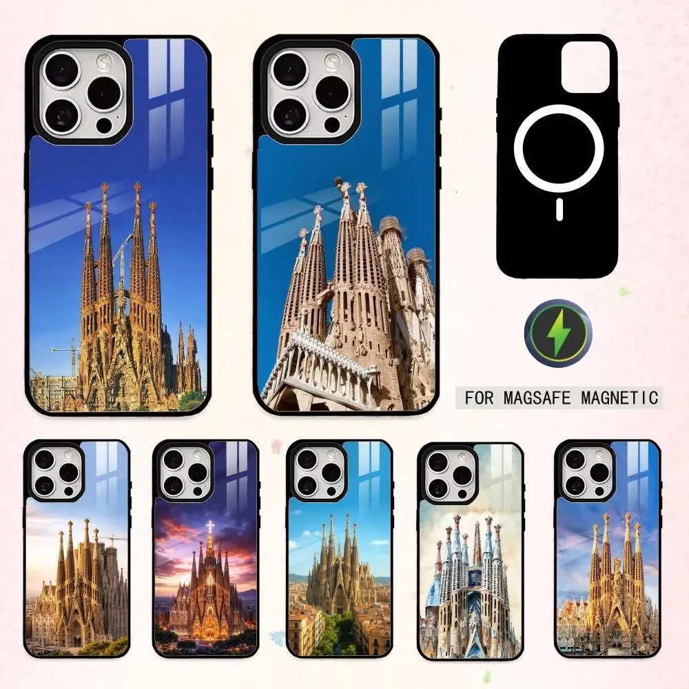 

A-Architectural scenery of Barcelona Phone Case For iPhone17,16,15,14,13,12,11,Pro Max Magnetic For Magsafe Wireless Charging