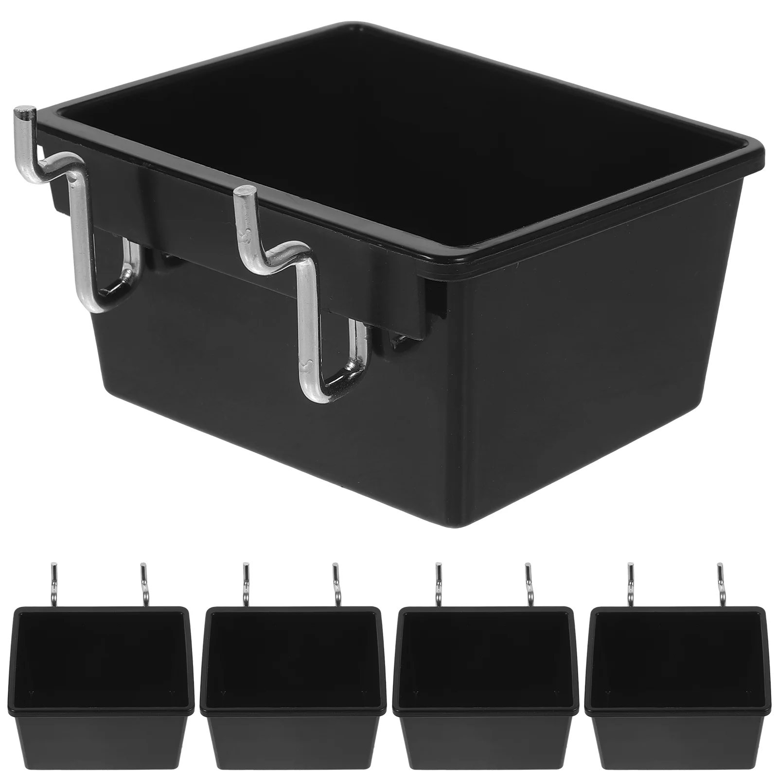 5 Pcs Peg Board Storage Drawers Parts Box Pegboard Holder Utility 920X820X500CM Shop Bins Hanging Black for Store