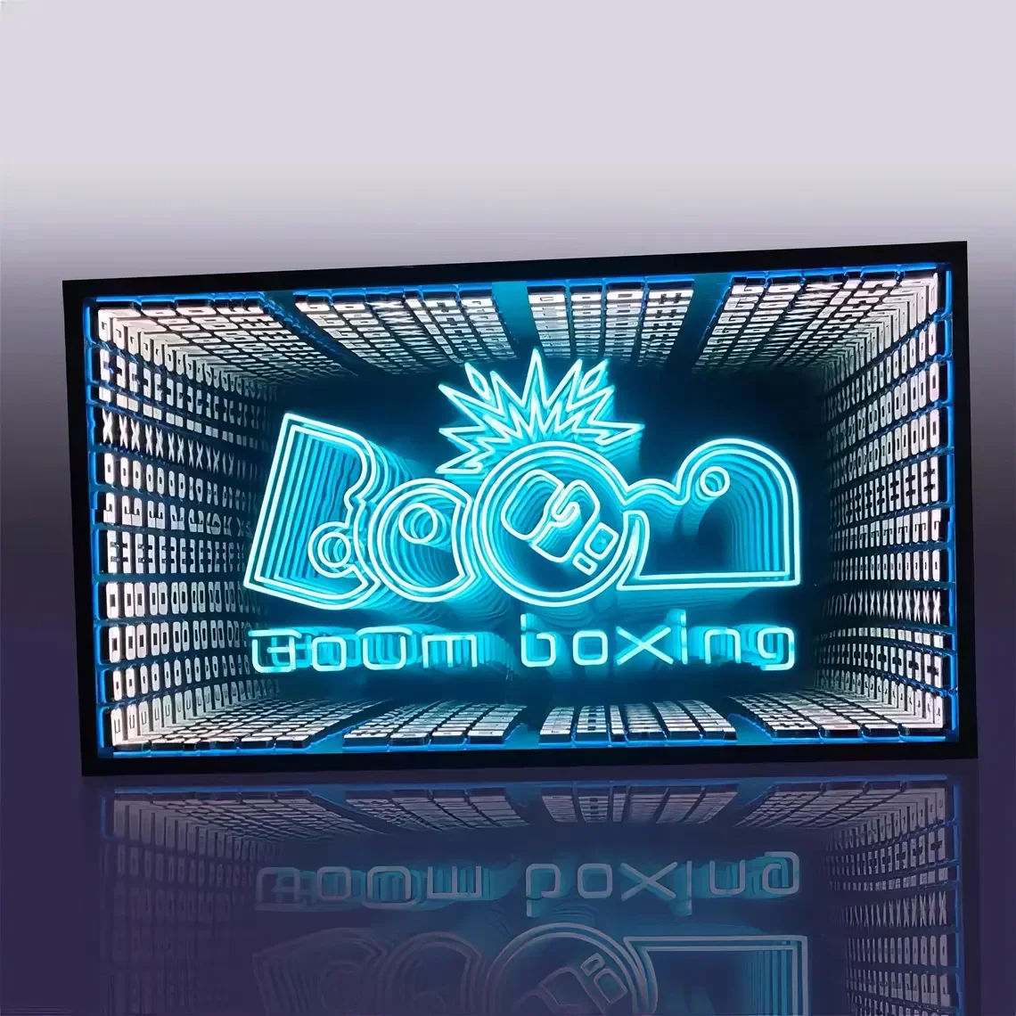Tanda Cermin Tak Terbatas 3D Kustom untuk Logo Perusahaan Cermin Cermin Tak Terbatas Lampu Neon Akrilik Dekorasi Cermin Jurang Seribu Lapis