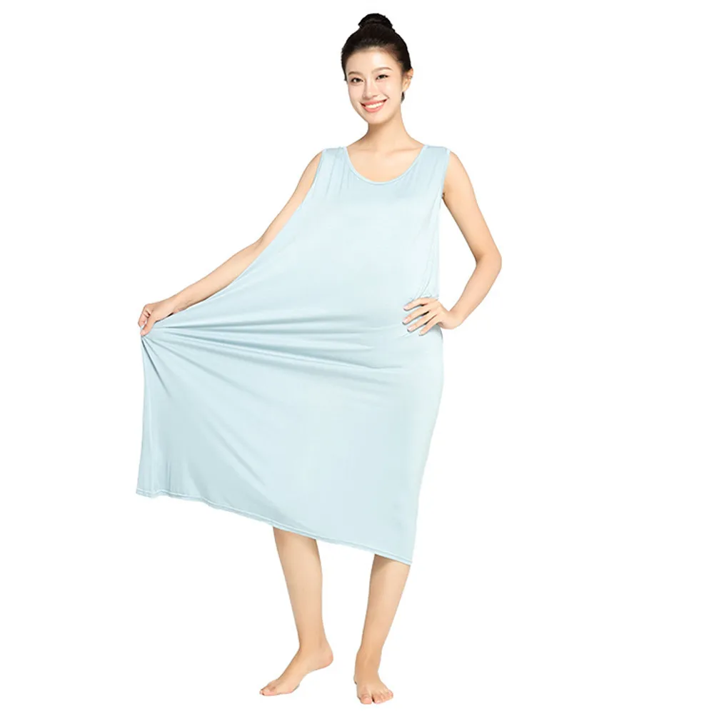 3XL-6XL Large Sleep Dress For Women Summer Female Sleepwear Modal Bamboo Fiber Thin Nightdress 2023 Sleeveless Nightgown