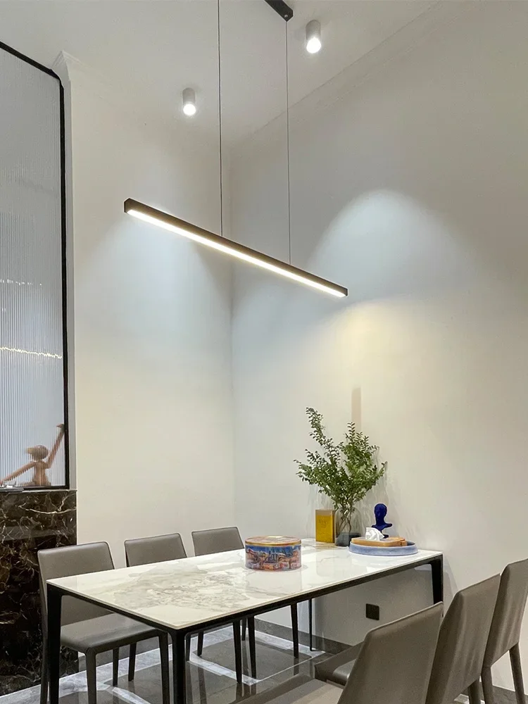 Lámpara de araña para comedor, iluminación de mesa de comedor, barra de cocina, luz LED lineal, luces colgantes modernas para restaurante