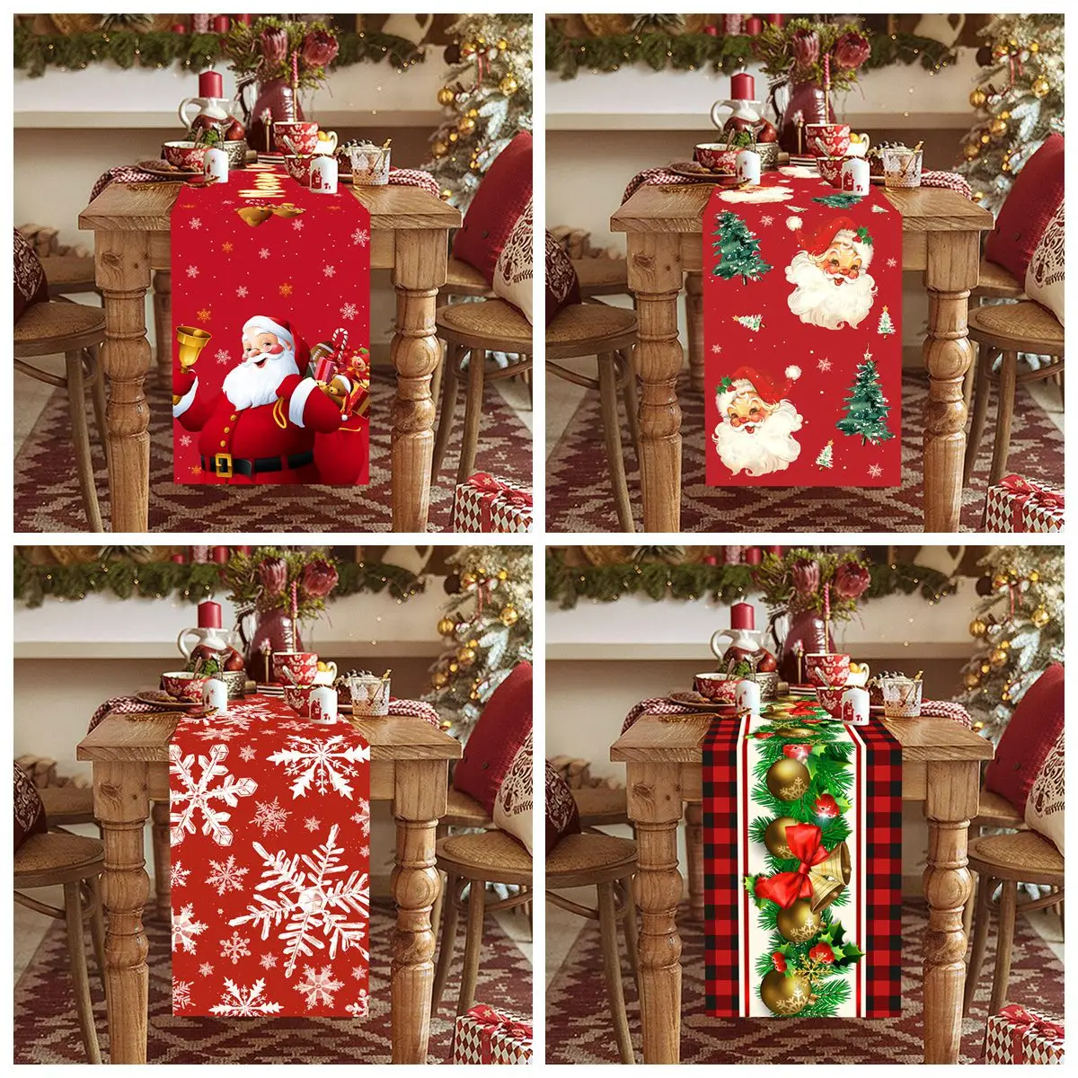 Christmas Table Runner Merry Christmas Decor Xmas Table Cover For Home 2024 Christmas Party Supplies Xmas Party Supplies 2025