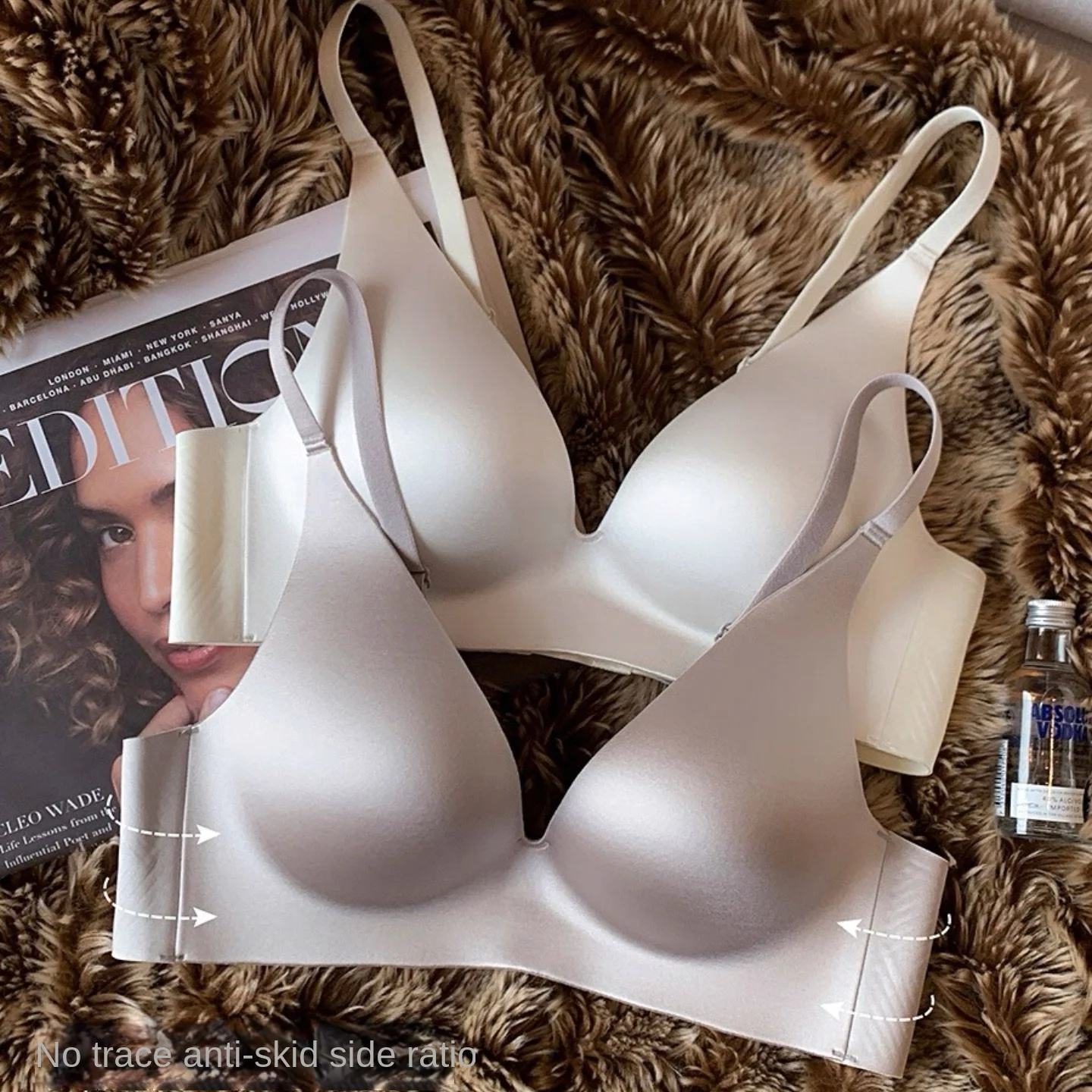 

Бесшовный цельный бюстгальтер для женщин, тонкий, с эффектом пуш-ап для небольшой груди, без косточек, с поддержкой боковых зон, против провисания, летний бюстгальтер