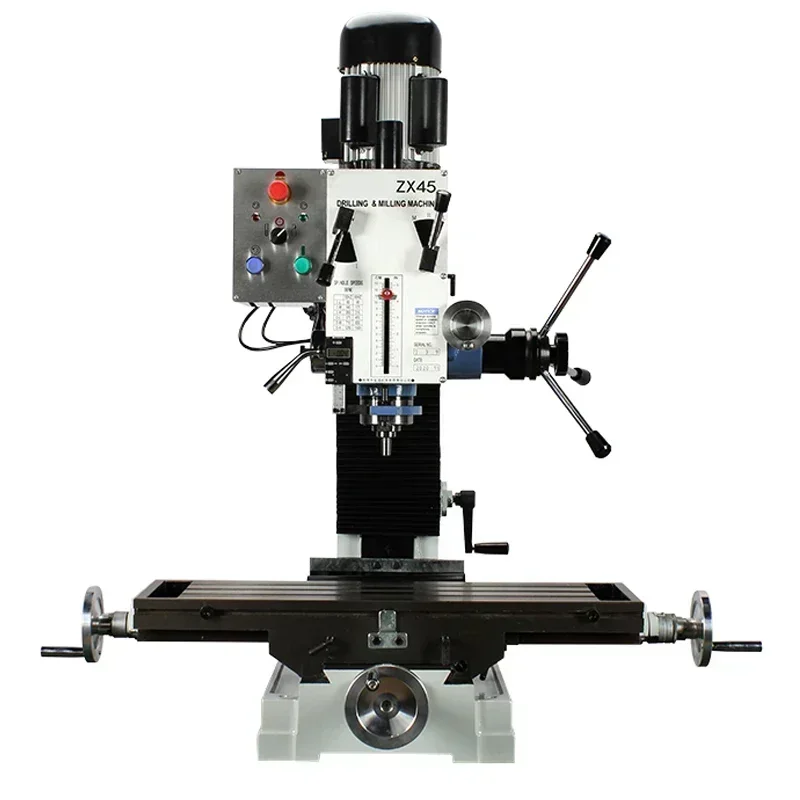 ZX45 Small Milling Machine Tapping Drilling Tool Desktop Variable Speed XYZ Powered Brushless Motor 1500W Spindle MT4 Metal 45mm
