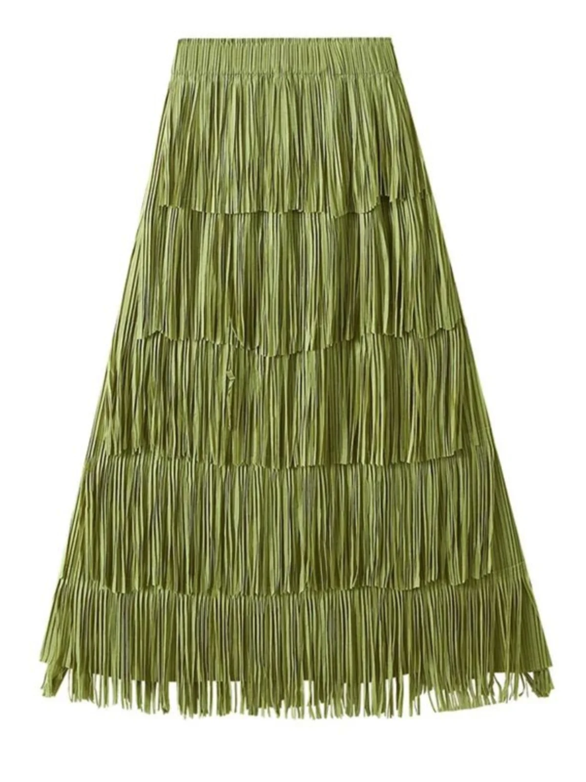 

Slimming Pleated Skirt for Women Versatile High Waist Midi Skirt Street Sle Other Material 00% Summer Collection