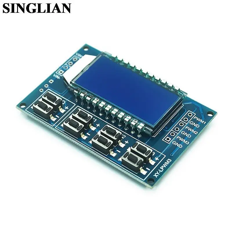 3-channel PWM Pulse Frequency Duty Cycle Adjustable Module Square Wave Rectangular Wave Signal Generator XY-LPWM3