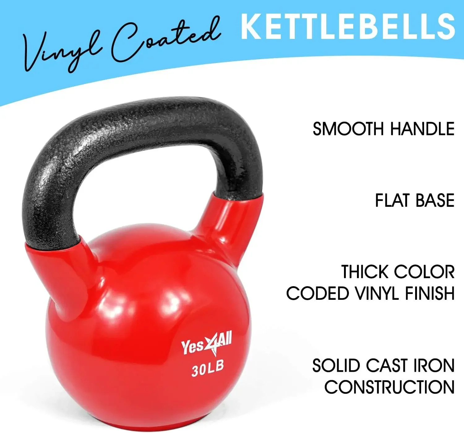 Kettlebell Set Vinyl Coated Weights Combo for Full Body Workout Equipment Push up, Grip Strength Training, Dumbbell Weig