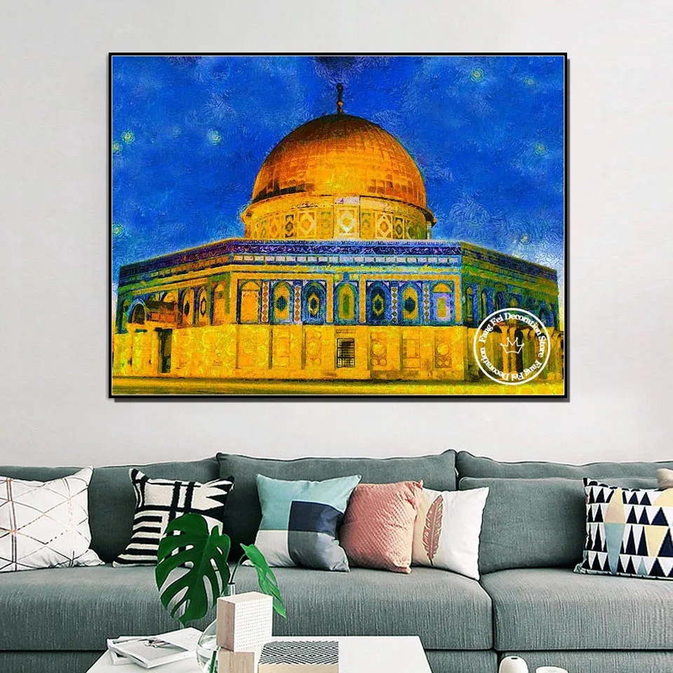 5D Diamond Painting Muslim Religious Architecture Masjid Aqsa Landscape Cross Stitch Embroidery Picture Mosaic Living Room Decor