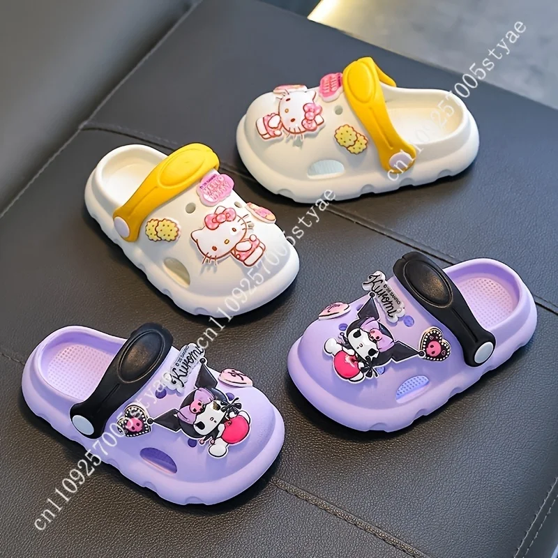 

Slippers Girls' Summer Cartoon Cute Anti-Slip Indoor Shower Slippers Outdoor Hole-Studded Shoes