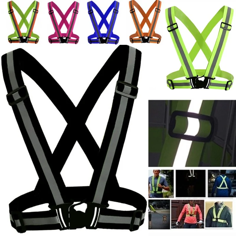 12 Colors Highlight Reflective Straps Adjustable Safety Vest Elastic Band For Adults and Children Night Running Riding Clothing