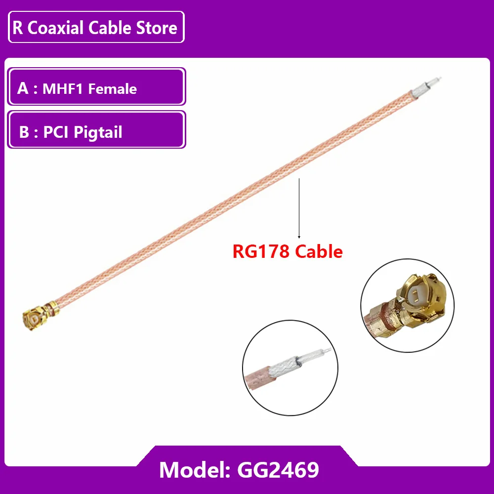 5PCS RG1.13MM RG0.81MM U.fl MHF Female to PCI Pigtal WIFI Antenna Extension Cable RF Coaxial RG178 Pigtail for Router 3G4GModem