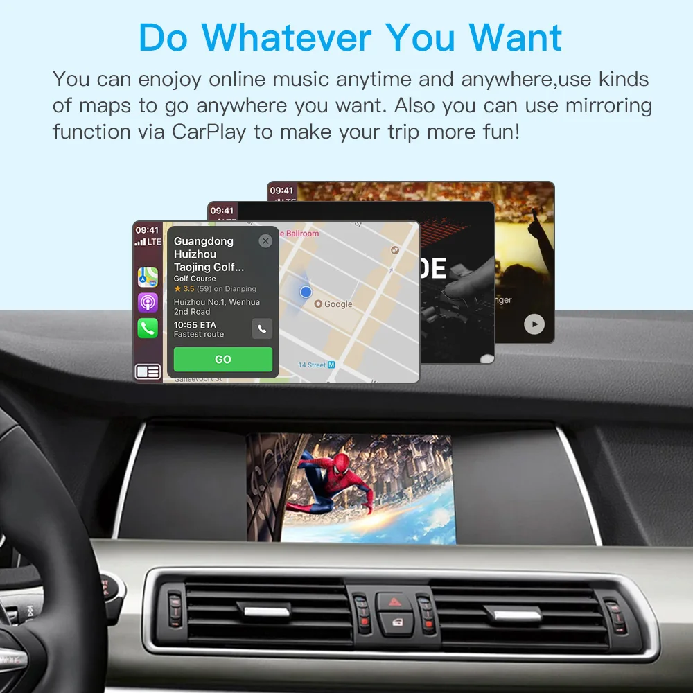 وحدة فك ترميز أوتوماتيكية لاسلكية CarPlay لنظام Android لسيارات BMW 5 7 Series F10 F11 F07 GT F01 F02 F03 F04 2009-2016 مع MirrorLink Car Play