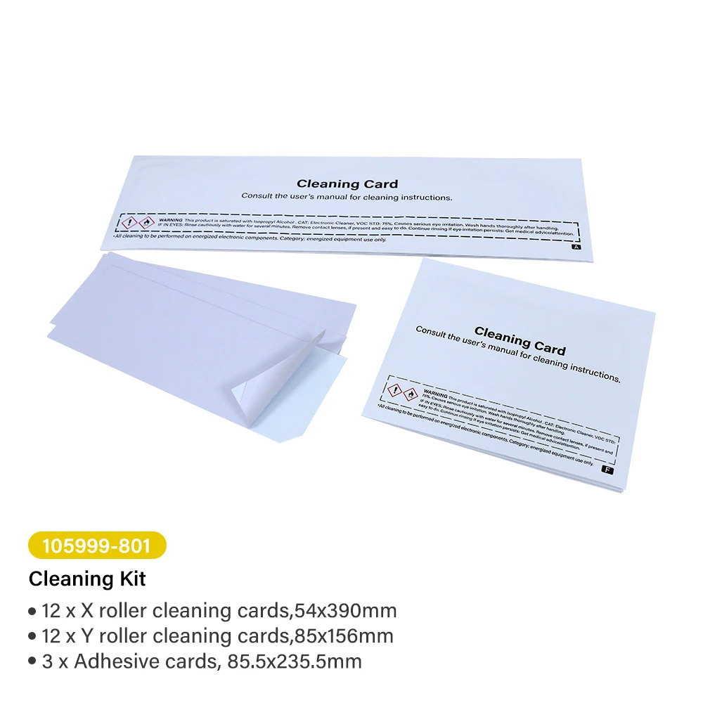 

совместимый 105999 Комплект чистящих карт -801 используется с принтерами для удостоверений личности серии Zebra ZXP8 ZXP9