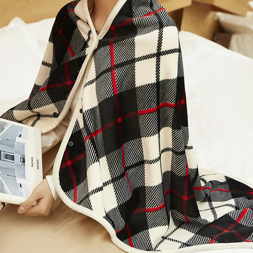 Wearable Heating Electric Blanket Shawl 5v USB Fleece Throw Blanket Adjustable Rope Warm Carpet Fast Heating for Outdoor Home Of