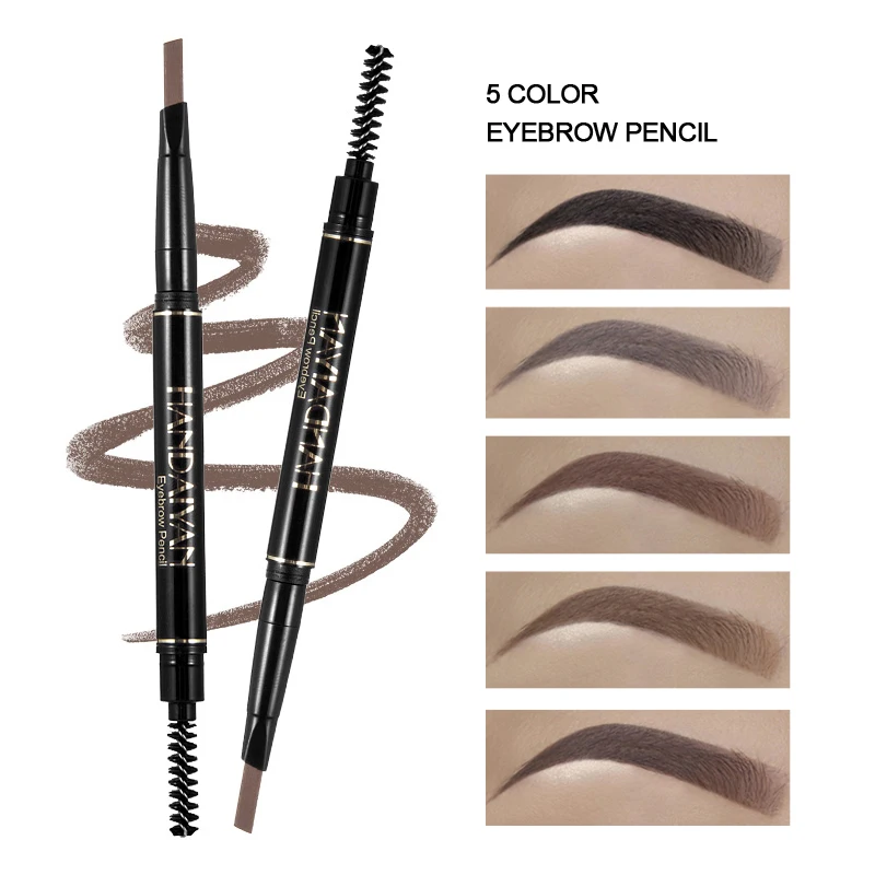 Double-head Eyebrow Pencil High Pigment Non-fading Waterproof Durable Five-color Eyebrow Pencil Eye Cosmetics For Women