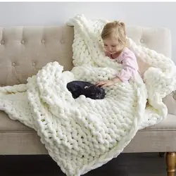 Knitted Blanket Decorative Sofa Throw Super Soft Chenille Yarn Blankets Bedspread Home Decor White Beige Black Pink 100x150cm