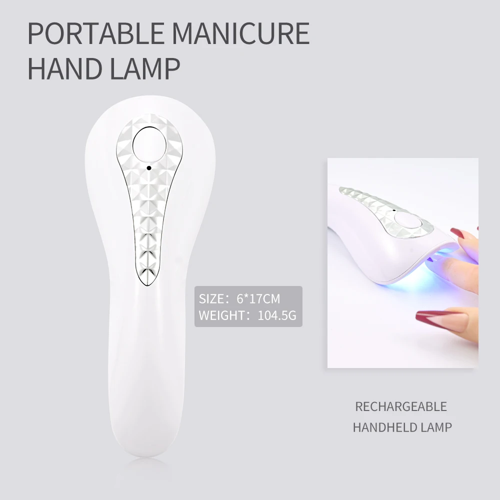 Portable Handheld UV Led Lamp 5LED 10W Nail Drying Lamp Fast Drying All Gel Polish Cure Nail Dryer Phototherapy Manicure Machine