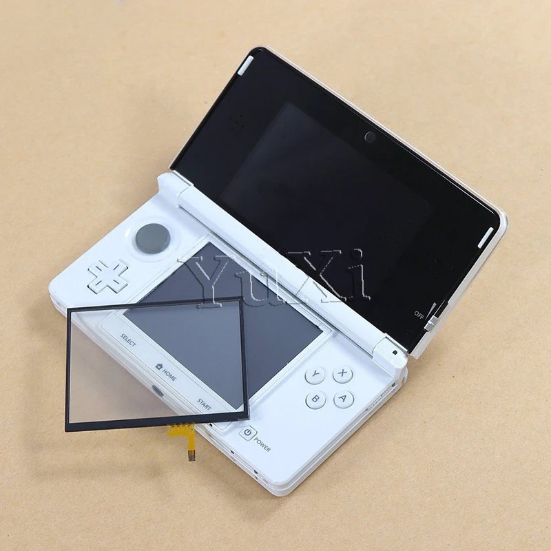 YuXi-piezas de repuesto de pantalla LCD, Panel digitalizador de pantalla táctil, parte inferior superior, superior e inferior, 3DS, 1 unidad