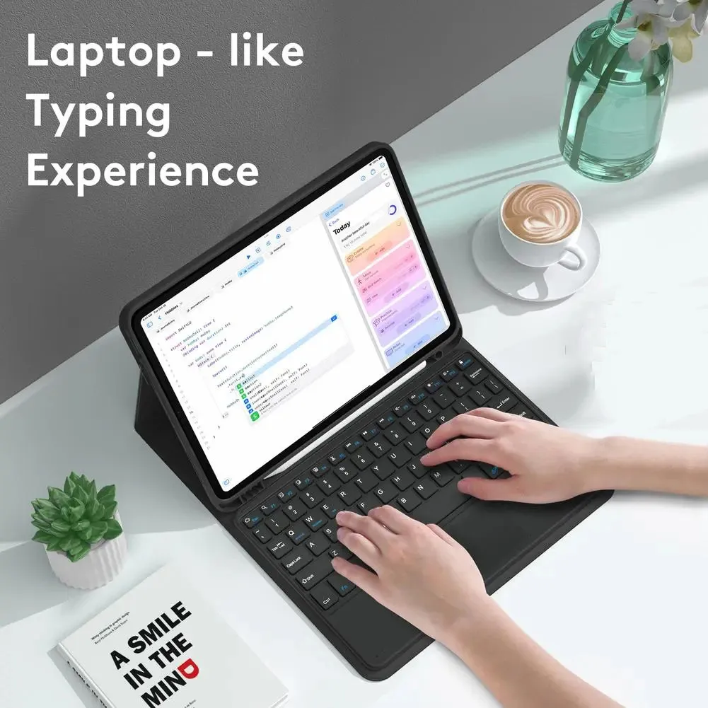 Keyboard Case for Samsung Galaxy Tab A11 2025 8.7 Inch SM-X133 X135 Detachable Bluetooth Touchpad Keyboard  with Pencil Holder