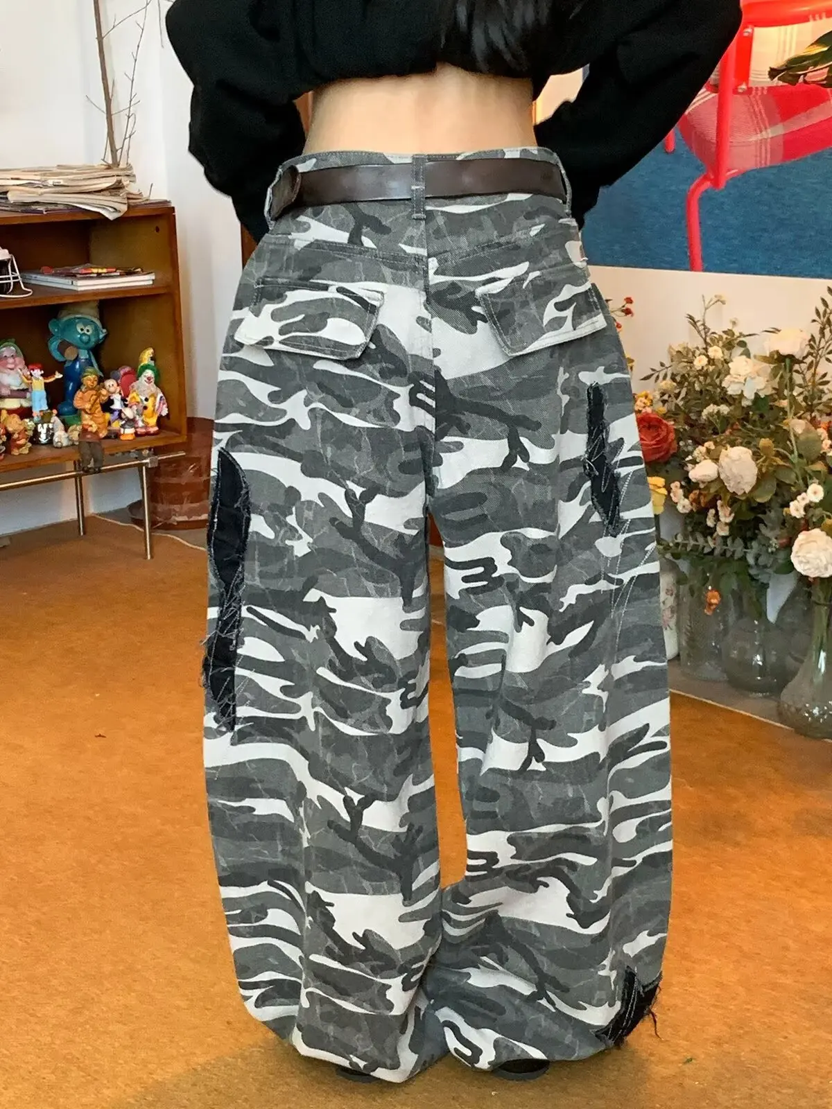 Men Pants Harajuku Vintage Camouflage Pattern Baggy Casual Sweatpants Hip Hop Gothic Men Women Wide Leg Trousers Streetwear 2026