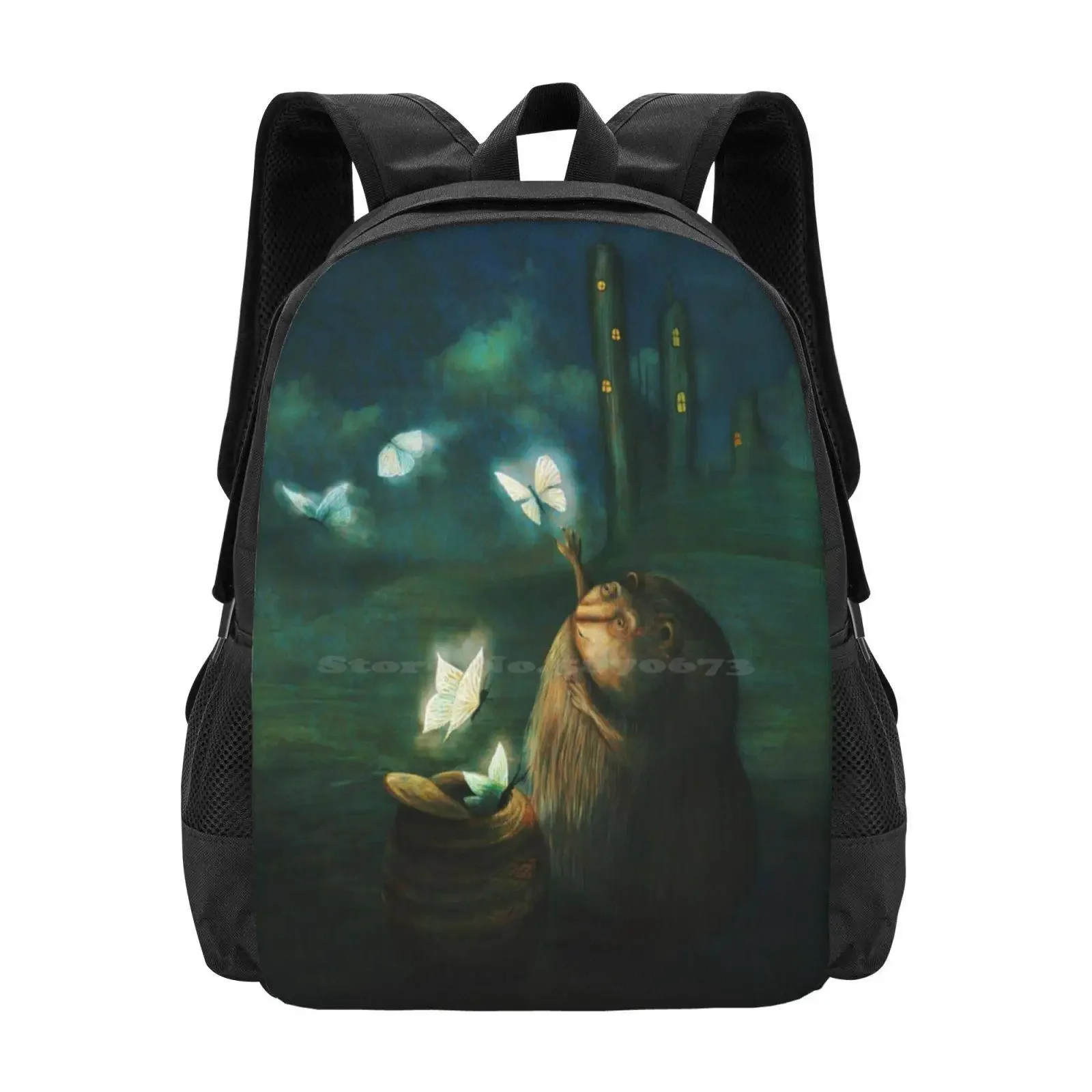 The Moth Basket, gran oferta, mochila escolar, bolsos de moda, lindas polillas caprichosas, mariposas, criatura, sueño de fantasía mágica