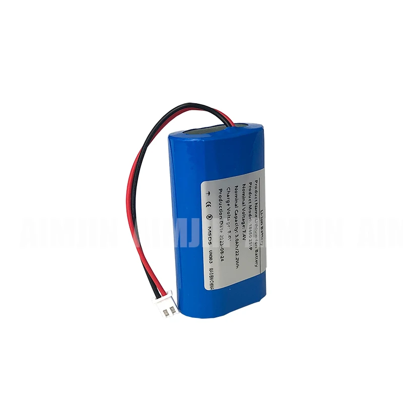 ชุดแบตเตอรี่ลิเธียมปลั๊ก XH2.54-2P 2S1P ความจุสูง7.4V 3000mAh เหมาะสำหรับโปรเจคเตอร์ลำโพงการตรวจสอบแบบไร้สาย