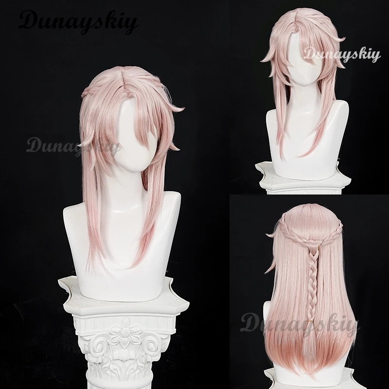 Jiao Qiu Synthetic Wig Anime HSR Long 68cm Pink Gradient Cosplay Anime Wig Jiaoqiu Heat Resistant Hair Halloween Wigs + Wig Cap