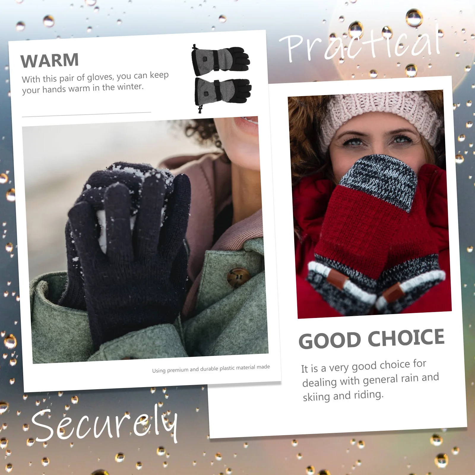 

Gloves for Winter Smart Heating Electric Windproof Thermal Heated Outdoor Portable Insulated