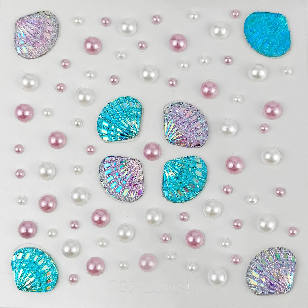 

1pc 3D Aurora Seashell Temporary Tattoo Sticker Dreamy Mermaid Makeup Stick-on Pearls Facial Eyeshadow Gems Decal Face Jewels