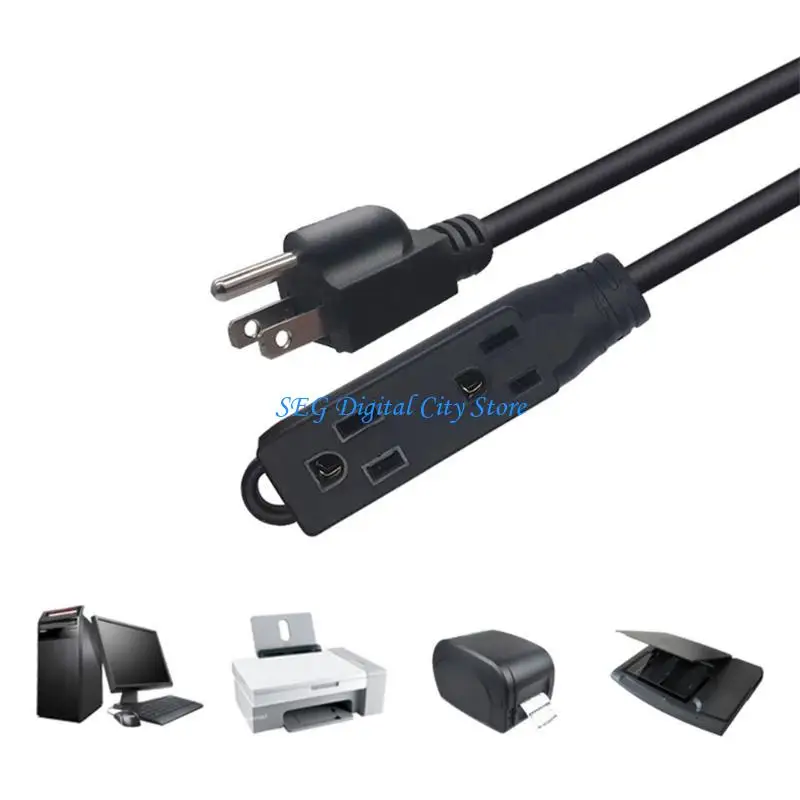 

U75B Power Cord 5-15R to 3 Unit 5-15R 3Pin Male To Triple Female