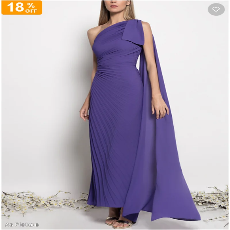 Elegant Modest Saudi Arabian Bridesmaid Dresses for Wedding Purple Chic Long Bridemaid Gowns 2025 New Chiffon Best price Online