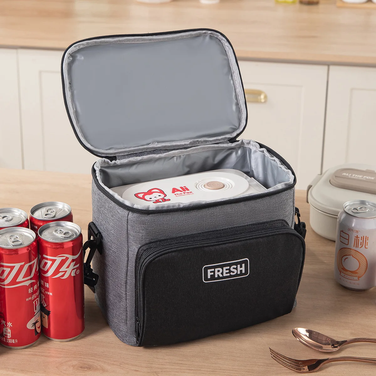 Multi Pocket Insulated Thermal Cooler Bag Large Capacity Shoulder Ice Lunch Tote For Camping Fishing Beach Daily Commute