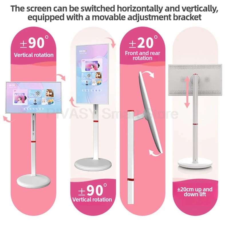 27 "32" inch touchscreen Android 13 videospeler Beweegbare oplaadbare draagbare tv Gym Gaming Live Room Smart TV met camera