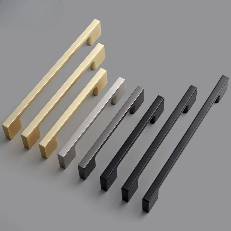 Zinklegierung Küchentürgriffe, Kleiderschranktürgriffe, Schrankgriffe, Schubladenknöpfe, gebürsteter moderner Stil, Hardware – Detail 1