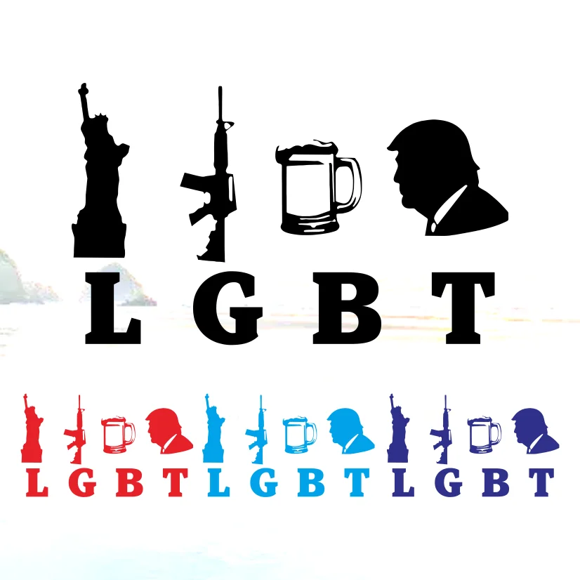 LGBT Freedom Gun Beer Milk Trump AR Rifle Car Sticker Car Racing Vinyl Motorcycle Surf Camping Helmet Trunk Laptop Decal