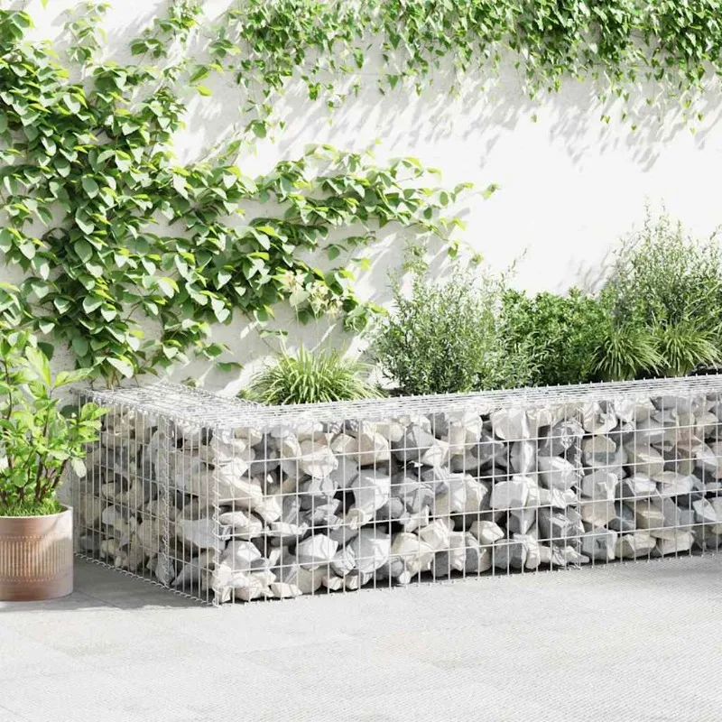 Mur de gabions décoratif 600 x 30 x 50 cm, grille en acier galvanisé antirouille, structure soudée avec couvercles supérieur et inférieur, montage simple pour jardin et terrasse, design classique