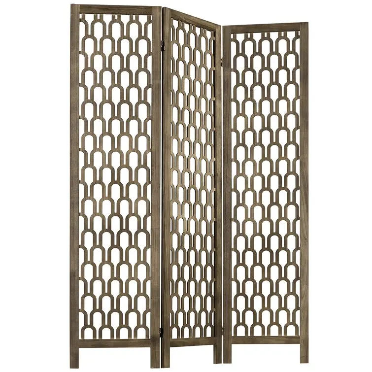 Modern Arched Skeleton Three-panel Room Partition Screen Adds A Touch Of Rustic Charm To Any Living Space, A Unique Eye-catching