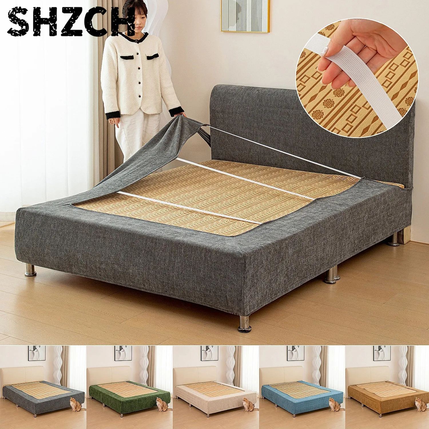 2026 Solid Color Bed Enclosure Dust Protection Cover Removable Washable All Inclusive