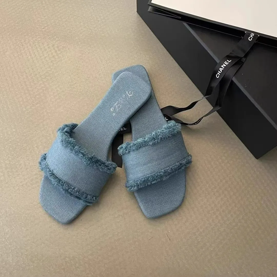 

New Women's Slippers Solid Color Open-toe Set Foot Vacation Beach Flat Sandals Casual Flip Flops Summer Indoor Women Slides Shoe