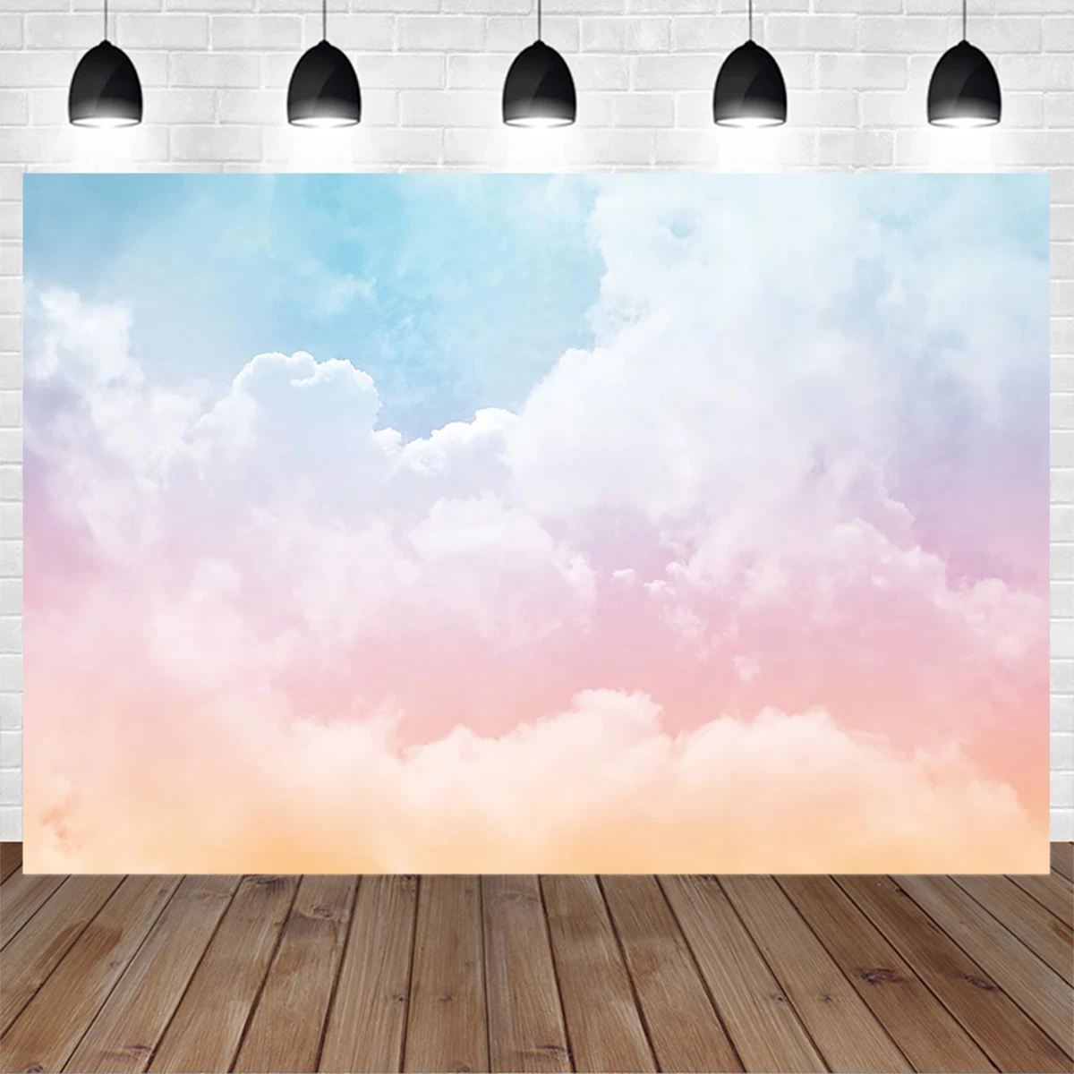 Mocsicka Gradient Rainbow Cloud Background Studio Photography Baby Shower Birthday Portrait Customize Backdrop Photocall Prop