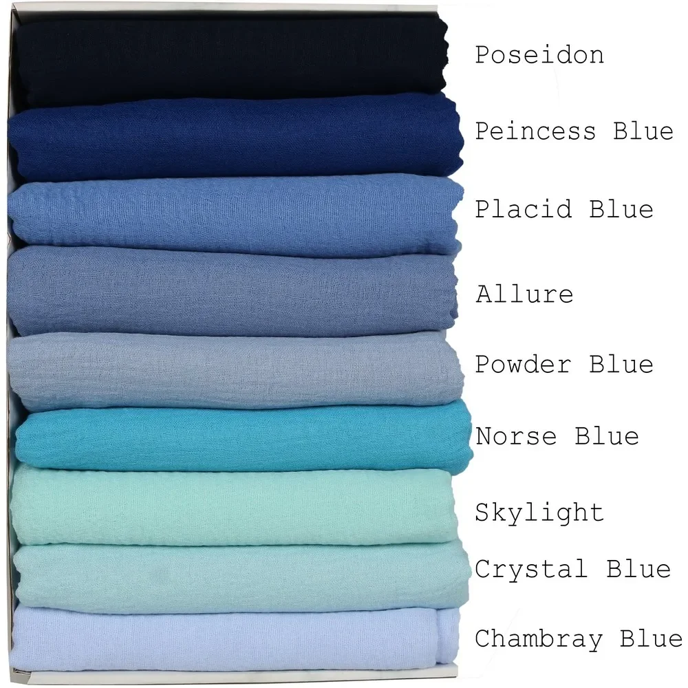 180*90cm Plain 01-65 Colors Crinkle Cotton Shawl Hijab Chic Simple Muslim Women Shawls  ScarvesTurban Islamic Clothing Head Wrap