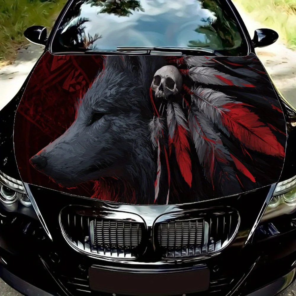 

Дизайн металлического черепа с шипами, наклейка на капот автомобиля, самоклеящаяся водонепроницаемая наклейка на капот автомобиля из ПВХ, устойчивая к царапинам наклейка для украшения автомобиля